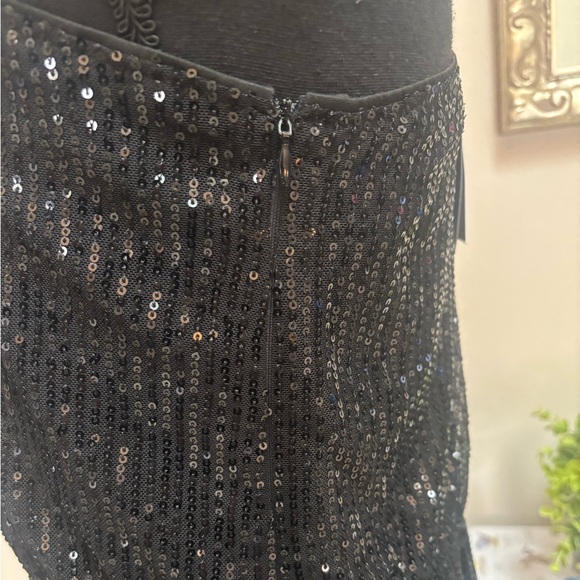 ZEXXXY BLACK SEQUIN ONE SHOULDER HOLIDAY PARTY ROMPER JUMPSUIT SIZE LARGE - Picture 7 of 10